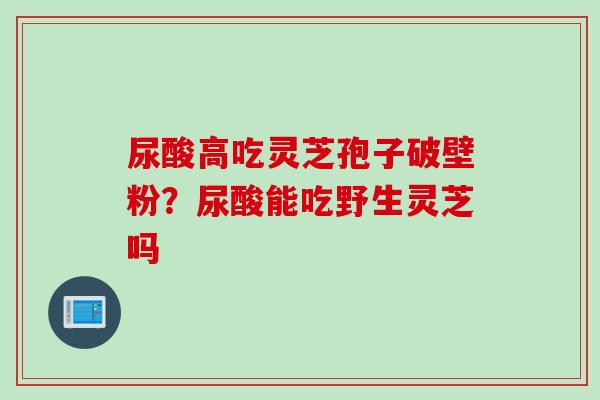 尿酸高吃灵芝孢子破壁粉？尿酸能吃野生灵芝吗