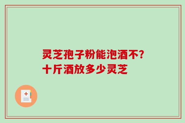 灵芝孢子粉能泡酒不？十斤酒放多少灵芝