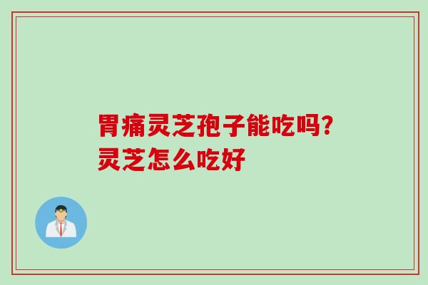 胃痛灵芝孢子能吃吗？灵芝怎么吃好