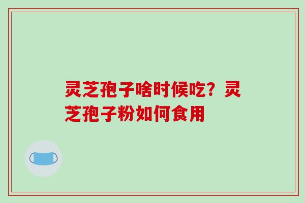 灵芝孢子啥时候吃？灵芝孢子粉如何食用