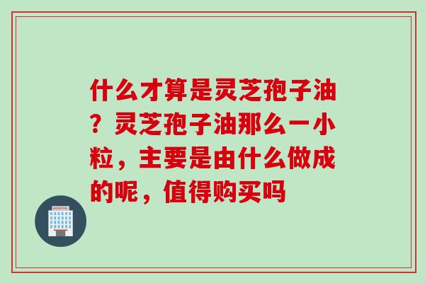 什么才算是灵芝孢子油？灵芝孢子油那么一小粒，主要是由什么做成的呢，值得购买吗