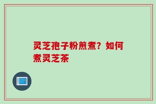 灵芝孢子粉煎煮？如何煮灵芝茶