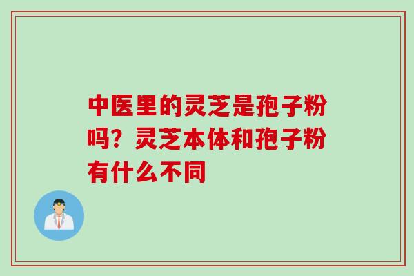 中医里的灵芝是孢子粉吗？灵芝本体和孢子粉有什么不同