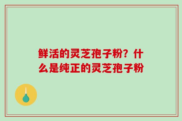 鲜活的灵芝孢子粉？什么是纯正的灵芝孢子粉
