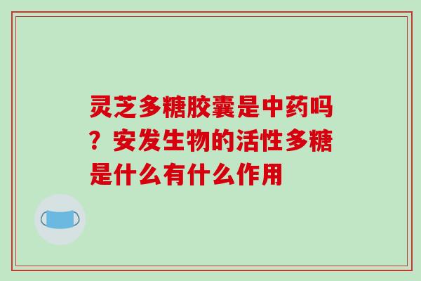 灵芝多糖胶囊是中药吗？安发生物的活性多糖是什么有什么作用