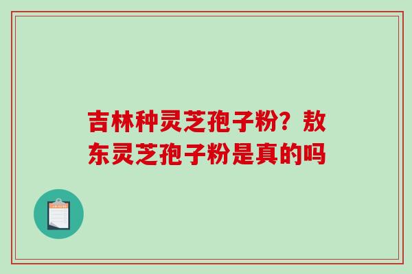 吉林种灵芝孢子粉？敖东灵芝孢子粉是真的吗