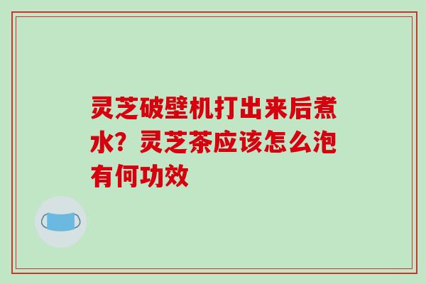 灵芝破壁机打出来后煮水？灵芝茶应该怎么泡有何功效