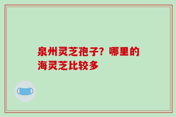 泉州灵芝孢子？哪里的海灵芝比较多