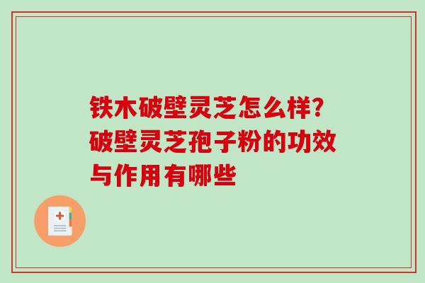 铁木破壁灵芝怎么样？破壁灵芝孢子粉的功效与作用有哪些