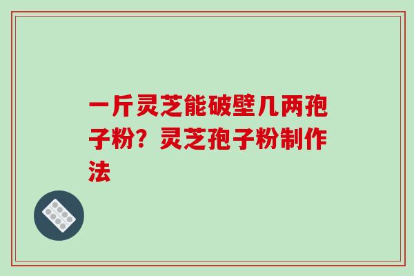 一斤灵芝能破壁几两孢子粉？灵芝孢子粉制作法