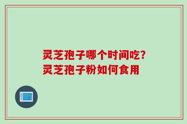 灵芝孢子哪个时间吃？灵芝孢子粉如何食用