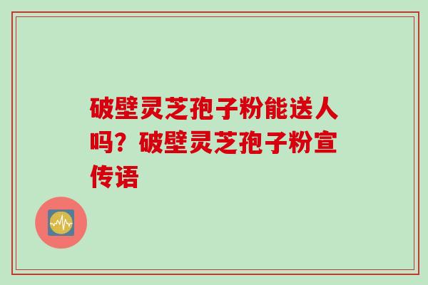 破壁灵芝孢子粉能送人吗？破壁灵芝孢子粉宣传语