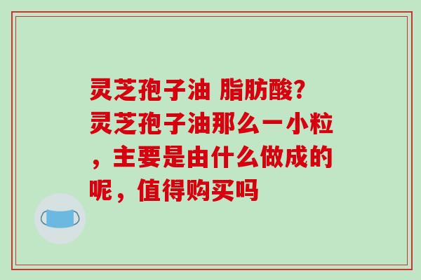 灵芝孢子油 脂肪酸？灵芝孢子油那么一小粒，主要是由什么做成的呢，值得购买吗