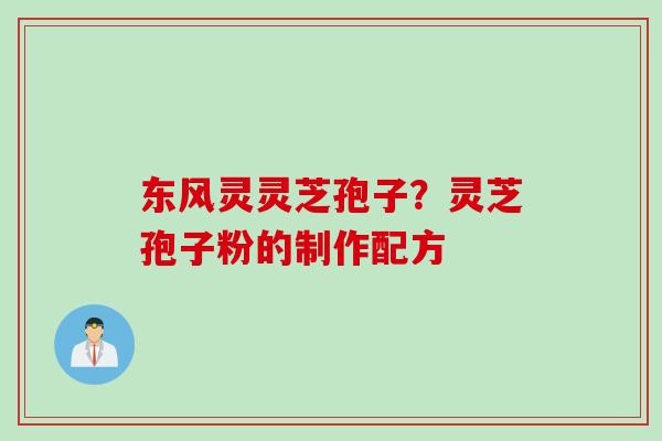 东风灵灵芝孢子？灵芝孢子粉的制作配方