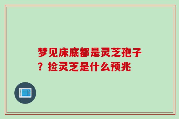 梦见床底都是灵芝孢子？捡灵芝是什么预兆