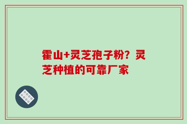 霍山+灵芝孢子粉？灵芝种植的可靠厂家