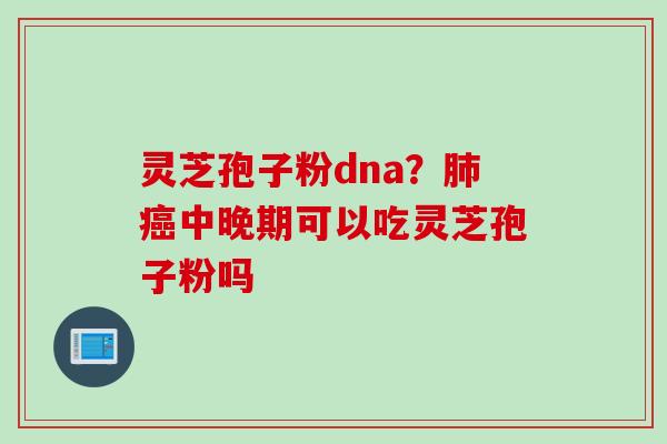 灵芝孢子粉dna？肺癌中晚期可以吃灵芝孢子粉吗