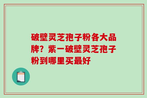 破壁灵芝孢子粉各大品牌？紫一破壁灵芝孢子粉到哪里买最好