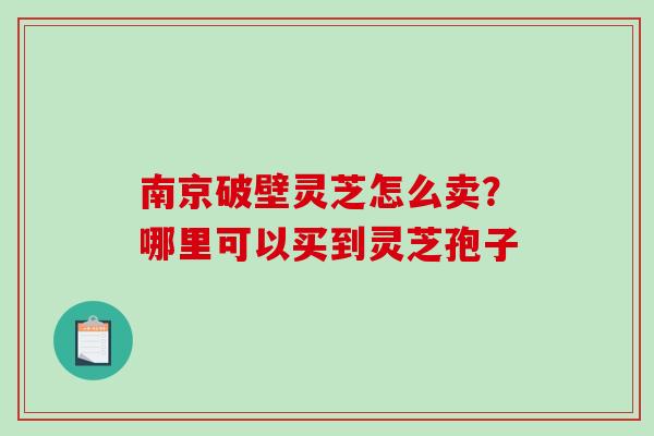 南京破壁灵芝怎么卖？哪里可以买到灵芝孢子