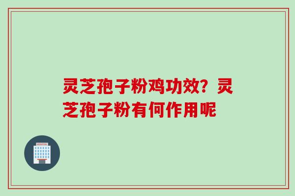 灵芝孢子粉鸡功效？灵芝孢子粉有何作用呢
