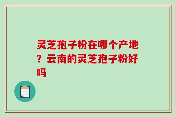 灵芝孢子粉在哪个产地？云南的灵芝孢子粉好吗