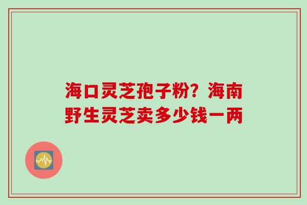 海口灵芝孢子粉？海南野生灵芝卖多少钱一两