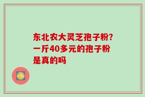 东北农大灵芝孢子粉？一斤40多元的孢子粉是真的吗