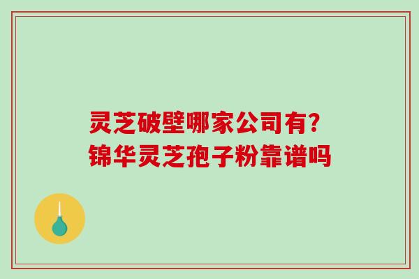 灵芝破壁哪家公司有？锦华灵芝孢子粉靠谱吗