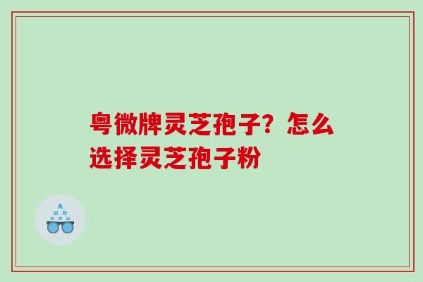 粤微牌灵芝孢子？怎么选择灵芝孢子粉