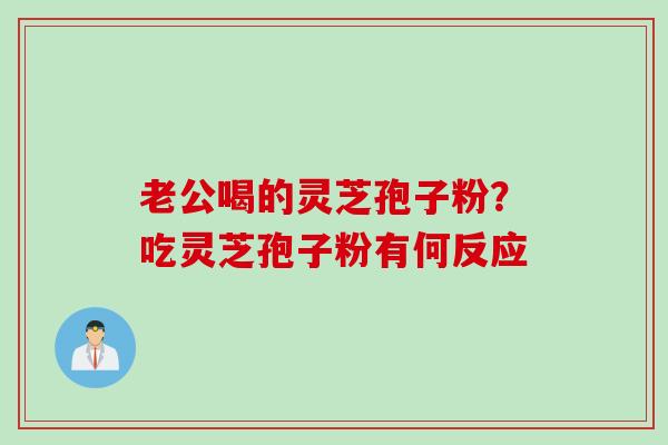 老公喝的灵芝孢子粉?吃灵芝孢子粉有何反应 老公喝的灵芝孢子粉?吃灵芝孢子粉有何反应