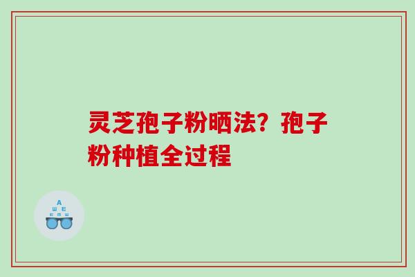 灵芝孢子粉晒法？孢子粉种植全过程
