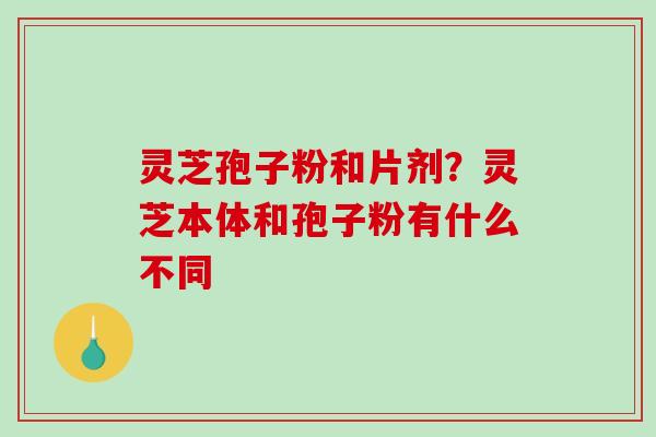 灵芝孢子粉和片剂？灵芝本体和孢子粉有什么不同