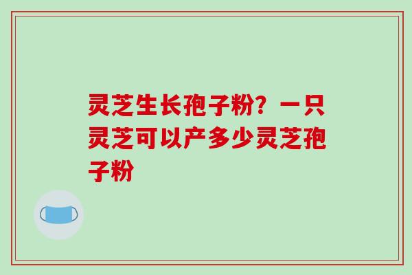 灵芝生长孢子粉？一只灵芝可以产多少灵芝孢子粉