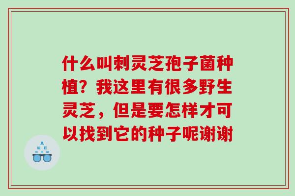 什么叫刺灵芝孢子菌种植？我这里有很多野生灵芝，但是要怎样才可以找到它的种子呢谢谢