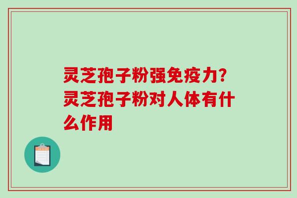 灵芝孢子粉强免疫力？灵芝孢子粉对人体有什么作用