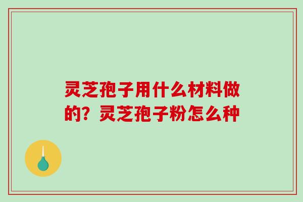 灵芝孢子用什么材料做的？灵芝孢子粉怎么种