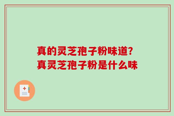 真的灵芝孢子粉味道？真灵芝孢子粉是什么味