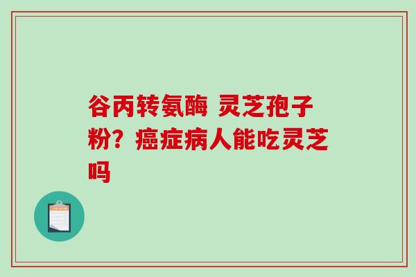 谷丙转氨酶 灵芝孢子粉？癌症病人能吃灵芝吗