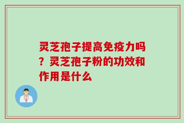 灵芝孢子提高免疫力吗？灵芝孢子粉的功效和作用是什么