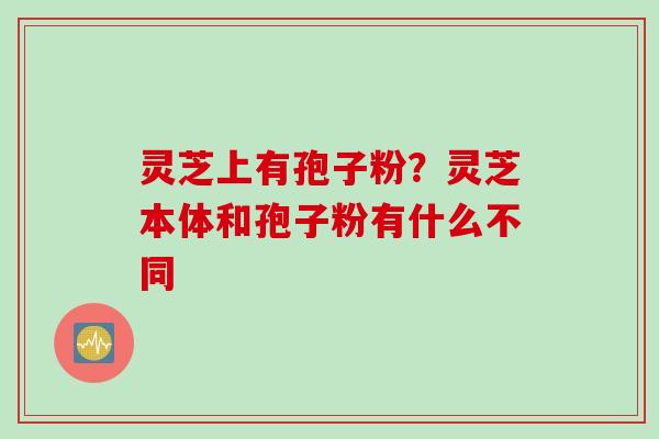 灵芝上有孢子粉？灵芝本体和孢子粉有什么不同