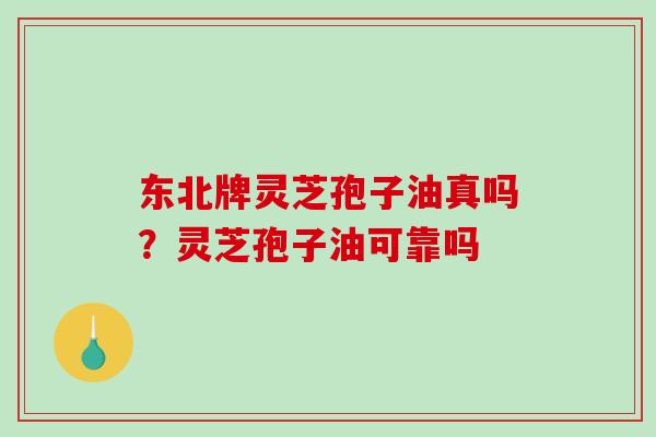 东北牌灵芝孢子油真吗？灵芝孢子油可靠吗