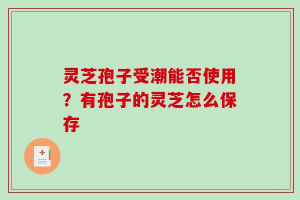 灵芝孢子受潮能否使用？有孢子的灵芝怎么保存