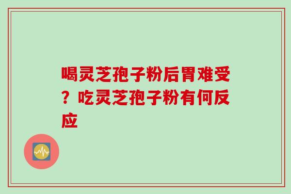 喝灵芝孢子粉后胃难受？吃灵芝孢子粉有何反应
