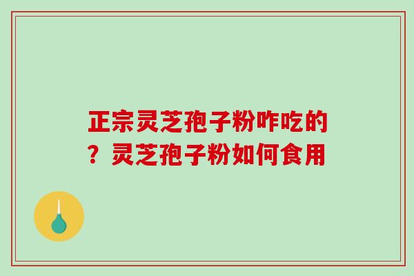 正宗灵芝孢子粉咋吃的？灵芝孢子粉如何食用