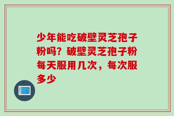 少年能吃破壁灵芝孢子粉吗？破壁灵芝孢子粉每天服用几次，每次服多少