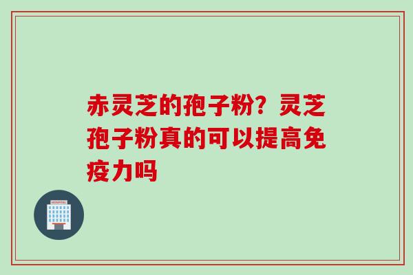 赤灵芝的孢子粉？灵芝孢子粉真的可以提高免疫力吗