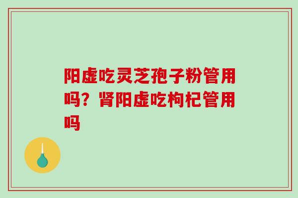 阳虚吃灵芝孢子粉管用吗？肾阳虚吃枸杞管用吗
