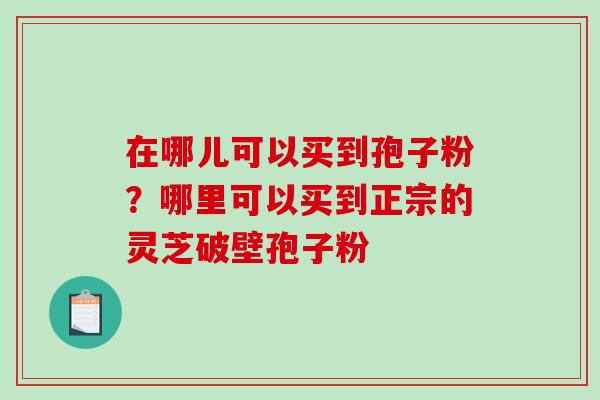 在哪儿可以买到孢子粉？哪里可以买到正宗的灵芝破壁孢子粉