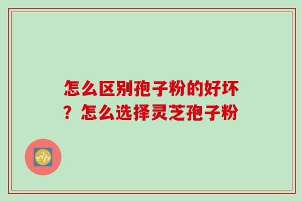 怎么区别孢子粉的好坏？怎么选择灵芝孢子粉