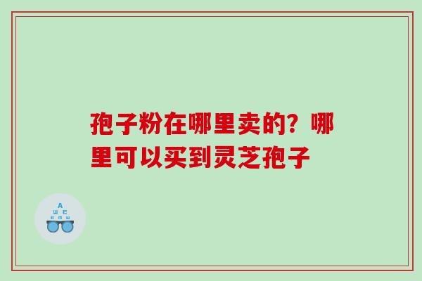 孢子粉在哪里卖的？哪里可以买到灵芝孢子
